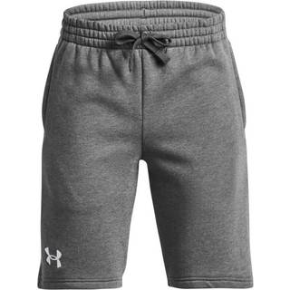Under Armour Rival Fleece Boys' Shorts Castlerock Light Heather / White YLG (149 - 160 cm)