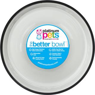 Platin Kledyr prget Non-Tip Rustfrit Stl Katte/Hundeskl Medium Pearl White