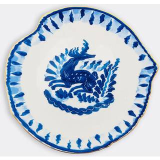 Seletti Tableware - Classic on Acid, Deer' dessert plate in blue PORCELAIN