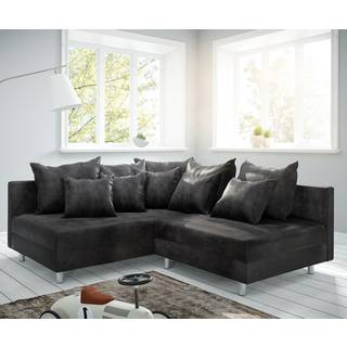 Ecksofa Clovis Anthrazit Antik Optik Ottomane Links Modulsofa