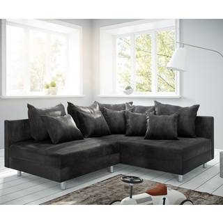 Ecksofa Clovis Anthrazit Antik Optik Ottomane Rechts Modulsofa