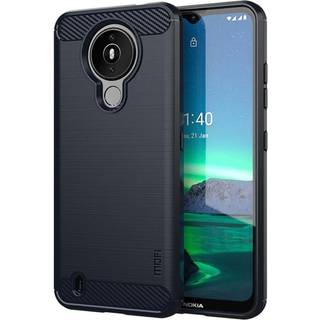 Nokia 1.4 MOFI Carbon Fiber Texture Fleksibelt Plastik Bagside Cover - Blå