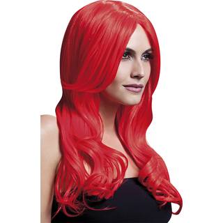 Damen Perücke Khloe neonrot