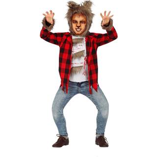 Werwolf Kinder Kostüm mit Fellmütze 10-12 Jahre