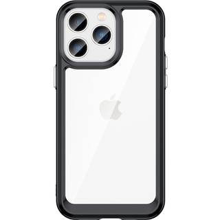 iPhone 14 Pro Max Hybrid Plastik Cover - Gennemsigtig / Sort