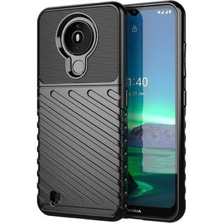 Nokia 1.4 Thunder Series Twill Plastik Bagside Cover - Sort