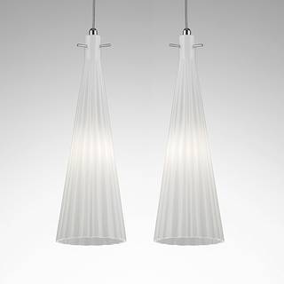 Selène Glas hængelampe Costa Rica, dæmpbar, Hvid/opal, Stue/spisestue, Glas, Design