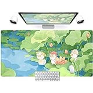 Gr?n s?d anime skrivebord Mat kawaii tegneserie ?nder spil mus pad xxl stor anime pige gamer mousepad kvinder kontor indretning desk pad ?stetisk