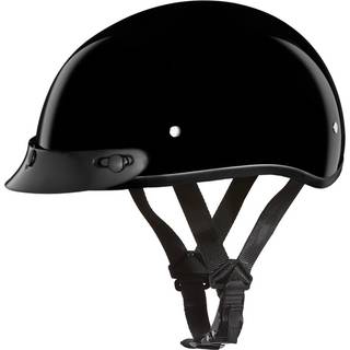 Daytona hjelme Half Skull Cap Motorcykelhjelm - DOT -godkendt Hi -Gloss Black] M] Wvisor]