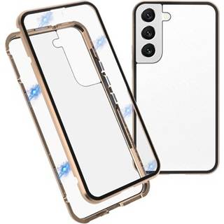 Samsung Galaxy S22 5G Magnetisk Cover med Hærdet Glas - Guld
