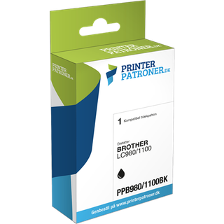 Sort blækpatron - Brother LC980/1100 - 20ml.