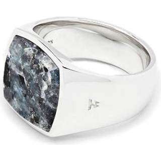 Tom Wood Cushion Larvikite Ring Silver