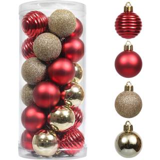 Valery Madelyn Christmas Tree Decorations Ornament Set til Fall Halloween Decor 24ct Red and Gold Shatternsof Christmas Ball Ornament