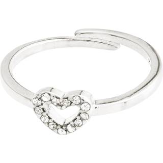 Pilgrim LULU krystal hjerte stack ring sølvbelagt