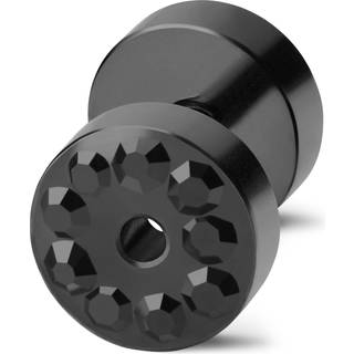 6MM Sort & Sort Krystal Ørering