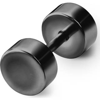 6mm Sort Rustfrit Stål Faux Plug Ørering