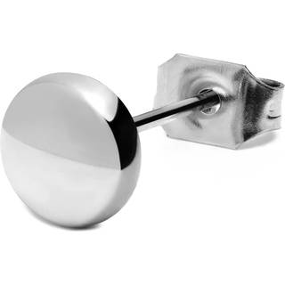 6mm Sølvfarvet Button Stud Ørering