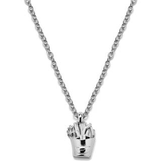 Jaygee | Sølvfarvet Rustfri Stål Pomfritter Halskæde