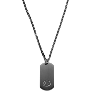 Krebs Zodiac Gunmetal Grå Stålhalskæde