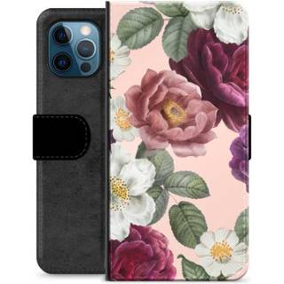iPhone 12 Pro Premium Flip Cover med Pung - Romantiske Blomster
