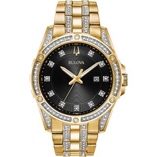 Bulova 98K107 Sort/Gul guldtonet stål Ø43 mm