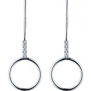 Everneed Daniella Lange Sølvfarvede Øreringe m. Cirkel (U)