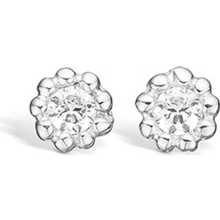 Blossom sølv ørestikker med cubic zirkonia rhod.