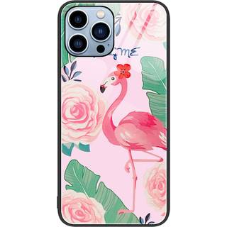 iPhone 14 Pro Bagside Cover m. Glasbagside - Flamingo