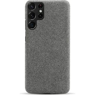 Samsung Galaxy S23 Ultra Hårdt Plastik med Stof - Bagside Cover - Grå