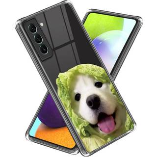 Samsung Galaxy S23 Plastik Transparent Bagside Cover m. Motiv - Hund i Salat