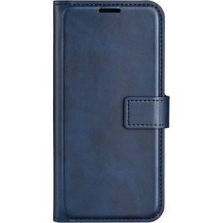 iPhone 14 Plus Læder Flip Cover m. Kortholder & Magnetisk Åbne/Lukke Funktion - Blå
