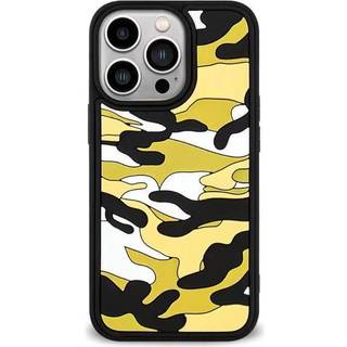 iPhone 13 Pro Fleksibel Silikone Bagside Cover - Camouflage - Gul