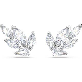 Louison Ohrstecker, Blatt, Weiß, Rhodiniert