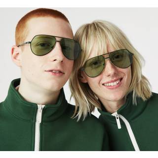 Lacoste Unisex L250SE 301 Solbriller Metal Grøn uigennemsigtig Grøn Pilot