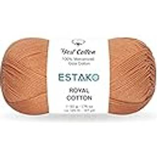 Estako Royal Cotton 100% merceriseret Giza Cotton Yarn Soft Super Fino 1 til hækling og strikning 1,76 oz (50 g) / 137 år (125m) (5093)