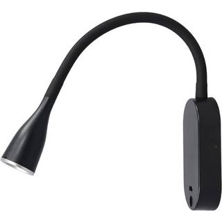 Lindby LED-væglampe Enna, 34 cm, sort, afbryder, USB