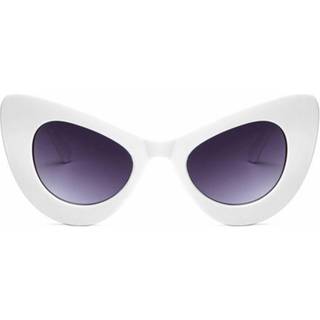 Cateye solbriller, bred kant hvide