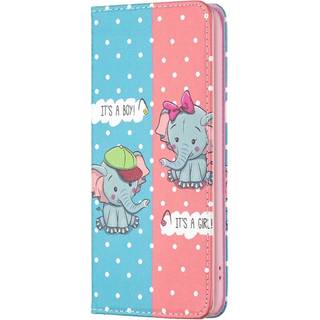 iPhone 14 Pro Læder Flip Cover m. Pung & Ståfunktion - Elefanter