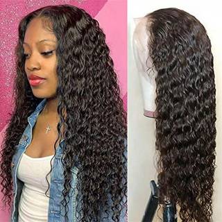 ForeverLove Brazilian Virgin Human Hair Parykker Deep Wave Blonder Front Human Hair Parykker med naturlig hårgrænse 9A 150% densitet Natural Look