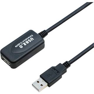 Eletra USB 2.0 Am - Af 10M Forlængerkabel, sort ➞ På lager - klar til levering