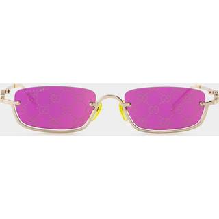 Gucci Unisex GG1278S 005 Solbriller Metal Guld Violet Firkantet Normal Dekoration