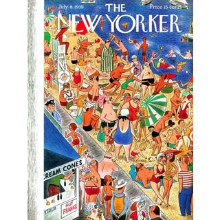 New York Puzzle Company - New Yorker Beachgoing - 1000 Piece Jigsaw Puzzle