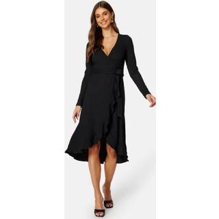 Happy Holly Lianna Structure Frill Dress Black 32/34