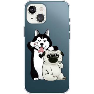iPhone 14 Fleksibel Plastik Bagside Cover - To Hunde