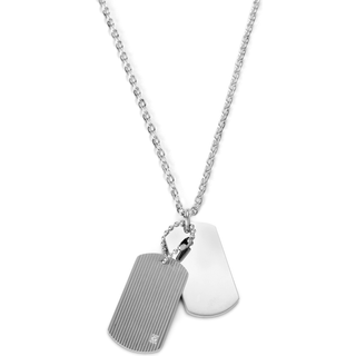 Sølvfarvet Dog-Tag Halskæde