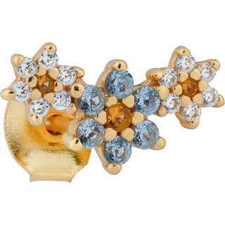 Trois Fleurs Ørering, Light Blue-Orange