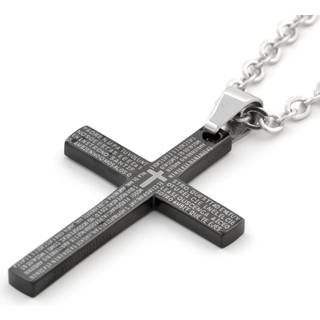 Lille Sort Kors Stålhalskæde
