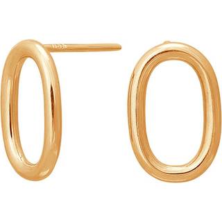 Nordahl Jewellery - SOFT52 ovale ørestikker i forgyldt sølv*