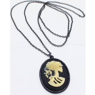 Gothic Kette Totenkopf Cameo schwarz