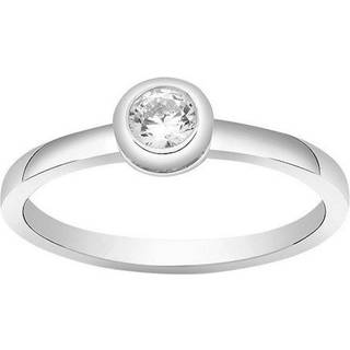 Joanli Nor AMYNOR ring m. rund Swarovski sten i sølv Str 56**
